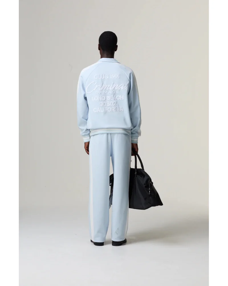 Criminal Damage - Pin Tuck Track Top - Blue/Off White
