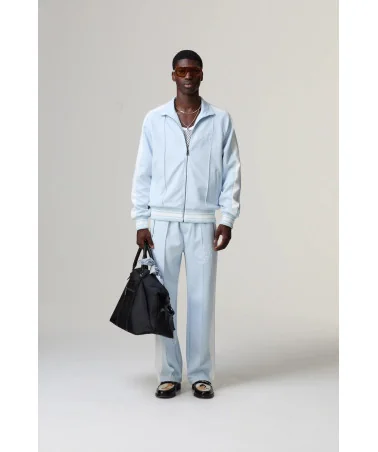 Criminal Damage - Pin Tuck Track Top - Blue/Off White