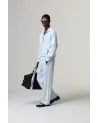 Criminal Damage - Pin Tuck Track Pant - Blue/Off White