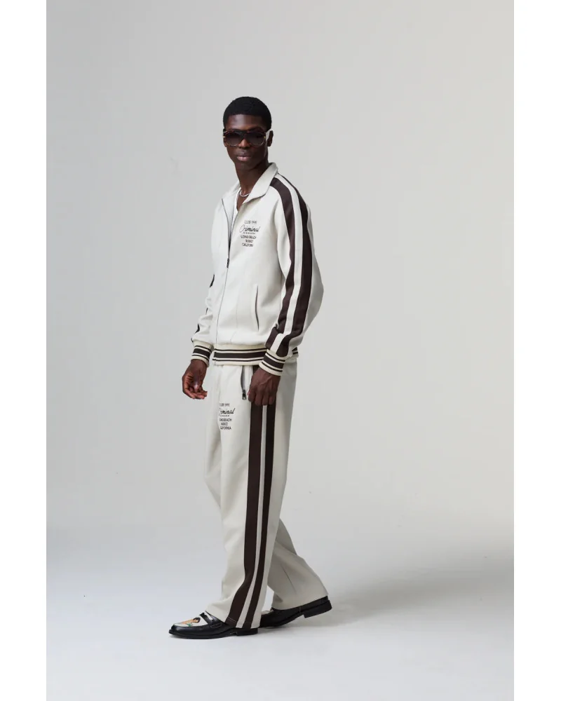 Criminal Damage - Pin Tuck Track Pant - Stone/Brown