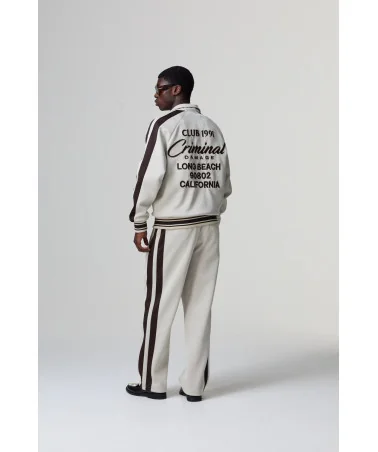 Criminal Damage - Pin Tuck Track Pant - Stone/Brown