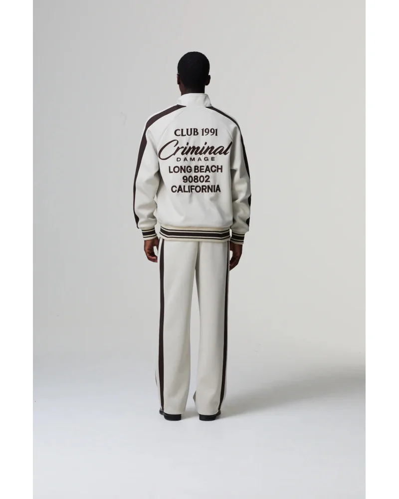 Criminal Damage - Pin Tuck Track Pant - Stone/Brown