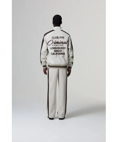 Criminal Damage - Pin Tuck Track Pant - Stone/Brown