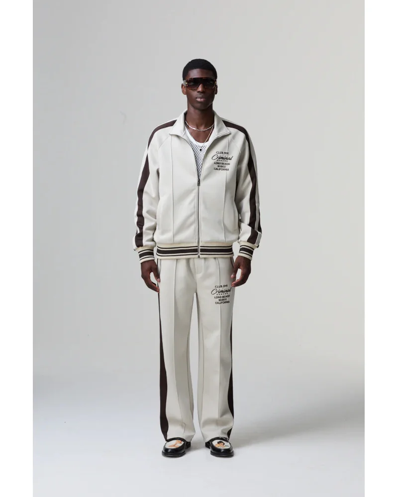 Criminal Damage - Pin Tuck Track Pant - Stone/Brown