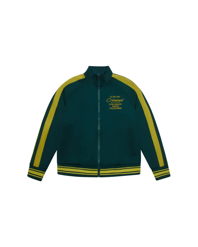 Criminal Damage - Pin Tuck Track Top - Green/Yellow