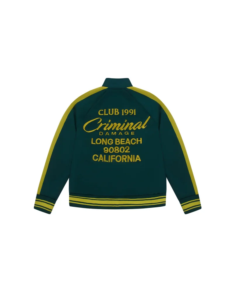 Criminal Damage - Pin Tuck Track Top - Green/Yellow