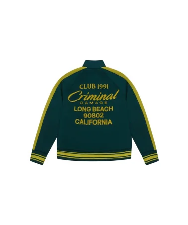 Criminal Damage - Pin Tuck Track Top - Green/Yellow