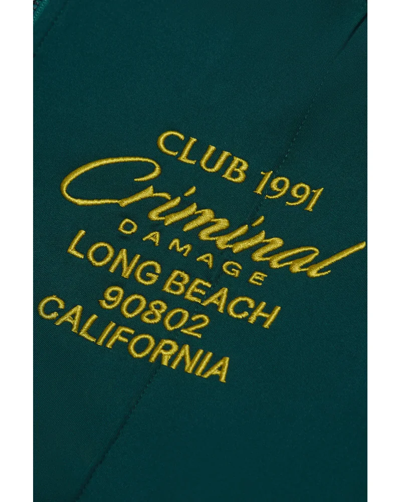 Criminal Damage - Pin Tuck Track Top - Green/Yellow