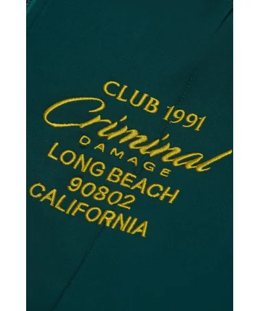 Criminal Damage - Pin Tuck Track Top - Green/Yellow