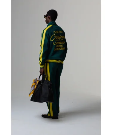 Criminal Damage - Pin Tuck Track Top - Green/Yellow