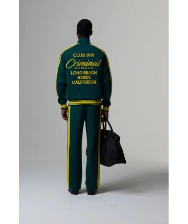 Criminal Damage - Pin Tuck Track Top - Green/Yellow