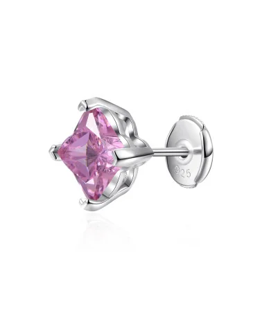 APORRO BRAND - S925 Solid Clover Cut Stud Earrings - Pink
