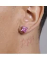 APORRO BRAND - S925 Solid Clover Cut Stud Earrings - Pink