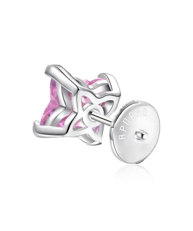 APORRO BRAND - S925 Solid Clover Cut Stud Earrings - Pink