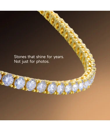 APORRO BRAND - Iced Tennis Chain - 5mm - Yellow Gold