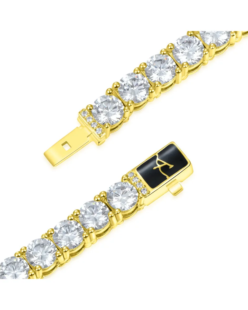 APORRO BRAND - Iced Tennis Chain - 5mm - Yellow Gold