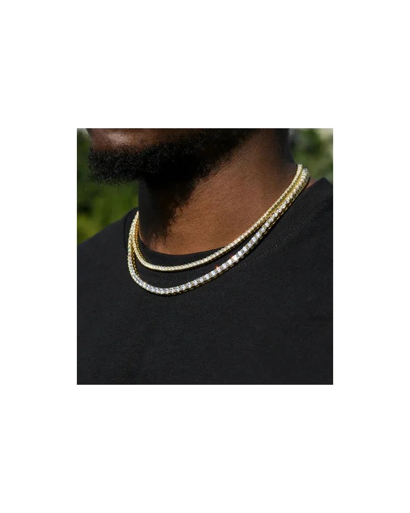 APORRO BRAND - Iced Tennis Chain - 5mm - Yellow Gold
