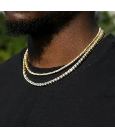 APORRO BRAND - Iced Tennis Chain - 5mm - Yellow Gold