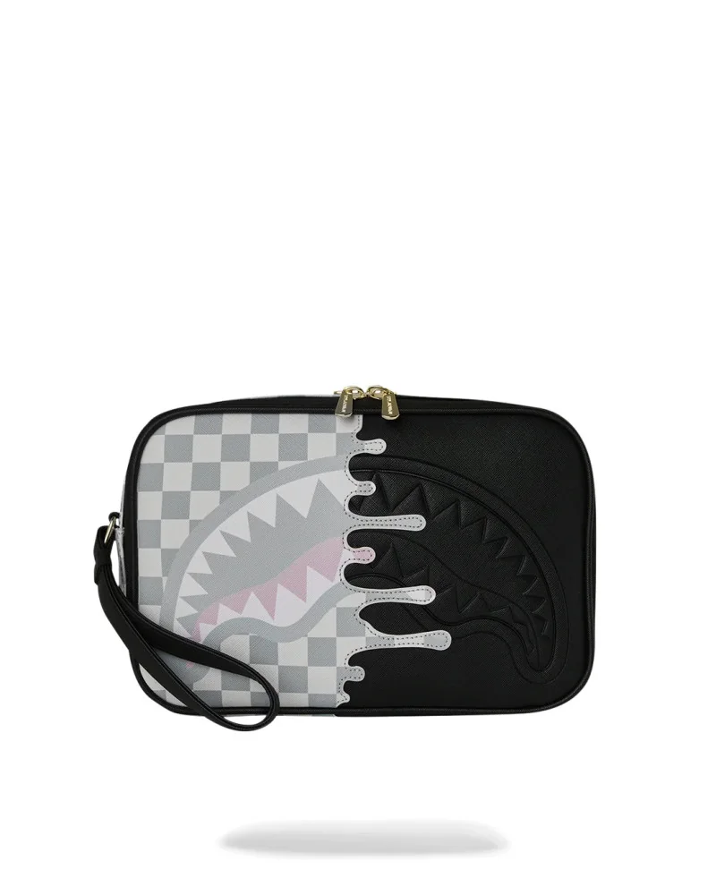 Sprayground NY - Cream Check Unfinished Shark Toiletry Brick - Black
