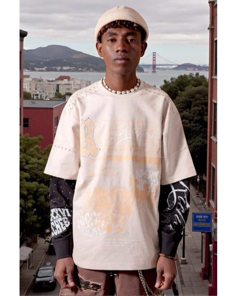 Elite Premium Jeans - Riches Embellished Thermal Tee - Black