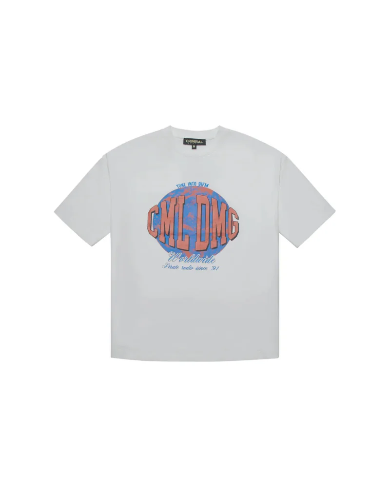 Criminal Damage - Worldwide Radio Tee - White