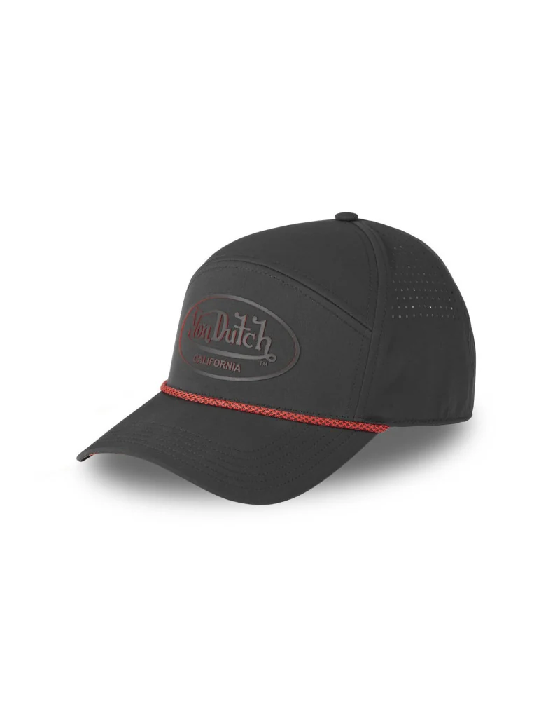 Von Dutch - 6 Panel Silicone Cord - Black / Red