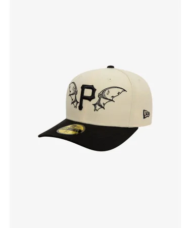 New Era - Pirates Team Wings Fitted Curved Cap - Beige / Black