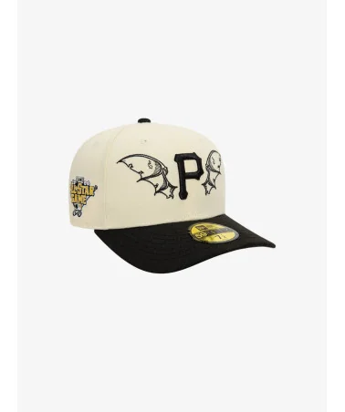 New Era - Pirates Team Wings Fitted Curved Cap - Beige / Black