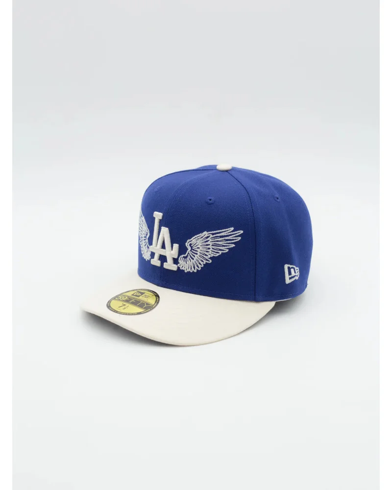 New Era - Los Angeles Dodgers Team Wings Fitted Curved Cap - Blue / White