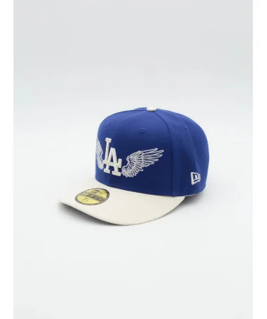 New Era - Los Angeles Dodgers Team Wings Fitted Curved Cap - Blue / White