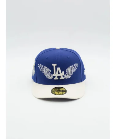 New Era - Los Angeles Dodgers Team Wings Fitted Curved Cap - Blue / White