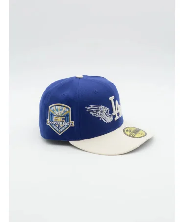 New Era - Los Angeles Dodgers Team Wings Fitted Curved Cap - Blue / White