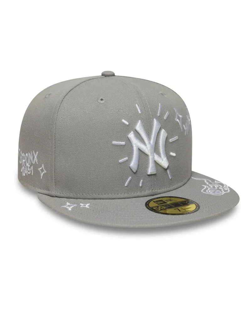 New Era - New York Yankees MLB Scribble 59FIFTY fitted Cap - Grey