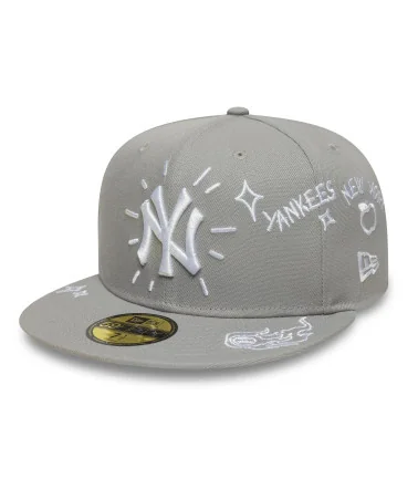 New Era - New York Yankees MLB Scribble 59FIFTY fitted Cap - Grey