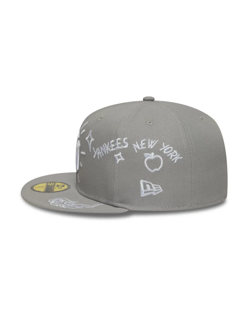 New Era - New York Yankees MLB Scribble 59FIFTY fitted Cap - Grey