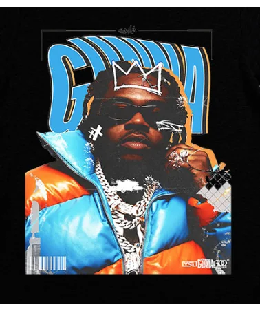 Block Custom - Young Thug Cracked Slime Tee - Black | blockshops