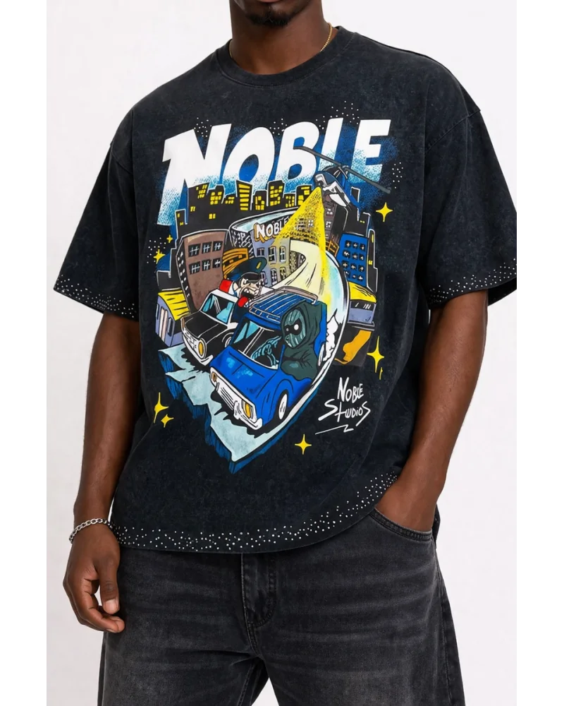 Noble - Chaos Premium Tee - Washed Black