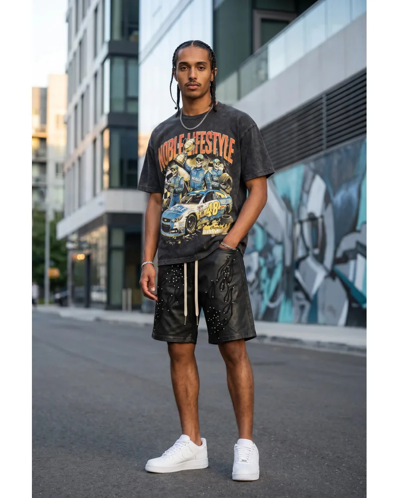 Noble - Racecar Premium Tee - Washed Black