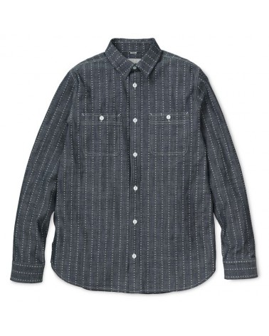 Carhartt - Hobbs Heart Stripe Shirt - Heart Stripe, Indigo / White