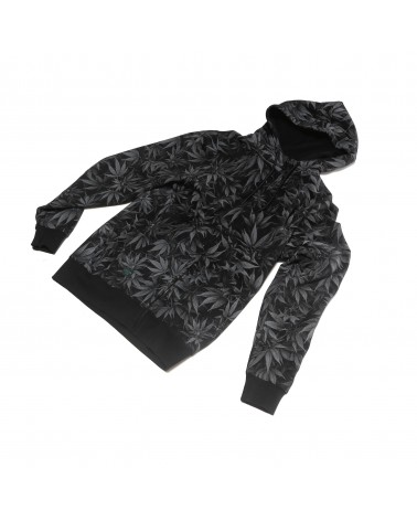 Cayler&Sons GL - DEFEND YOUR CROPS Zip Hoody  - Black Leaves/White