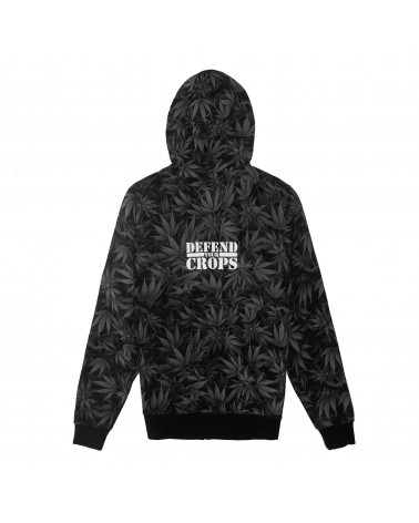 Cayler&Sons GL - DEFEND YOUR CROPS Zip Hoody  - Black Leaves/White