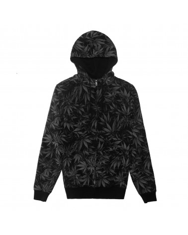 Cayler&Sons GL - DEFEND YOUR CROPS Zip Hoody  - Black Leaves/White