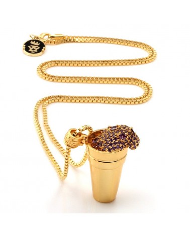 King Ice - Jungl Julz 18K Gold Purple Drank Necklace