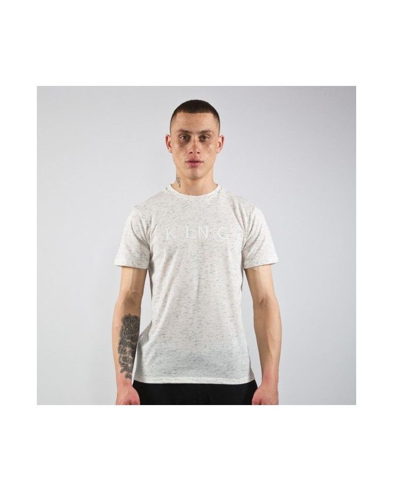 King Apparel -Staple Linear Step Hem Tee - Cream Fleck