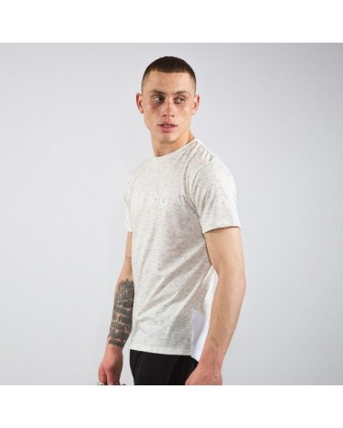 King Apparel -Staple Linear Step Hem Tee - Cream Fleck