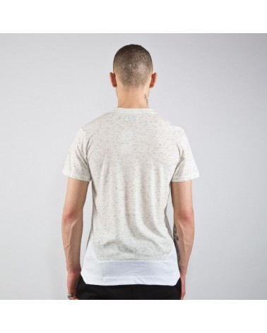 King Apparel -Staple Linear Step Hem Tee - Cream Fleck