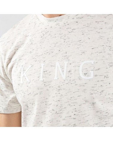 King Apparel -Staple Linear Step Hem Tee - Cream Fleck