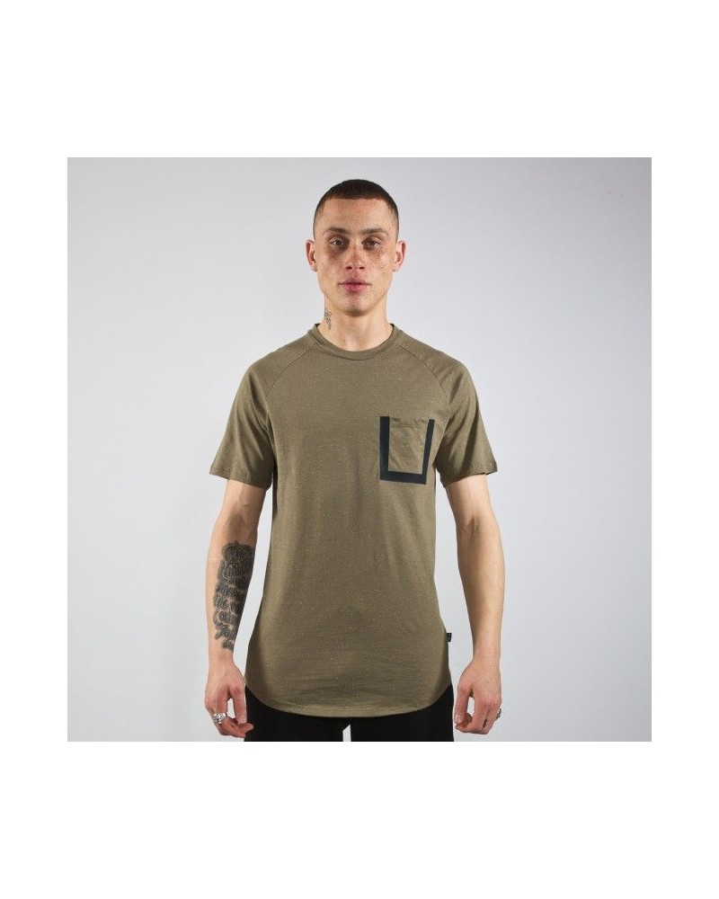 King Apparel -Sterling Midline Pocket Tee- Speckled Olive