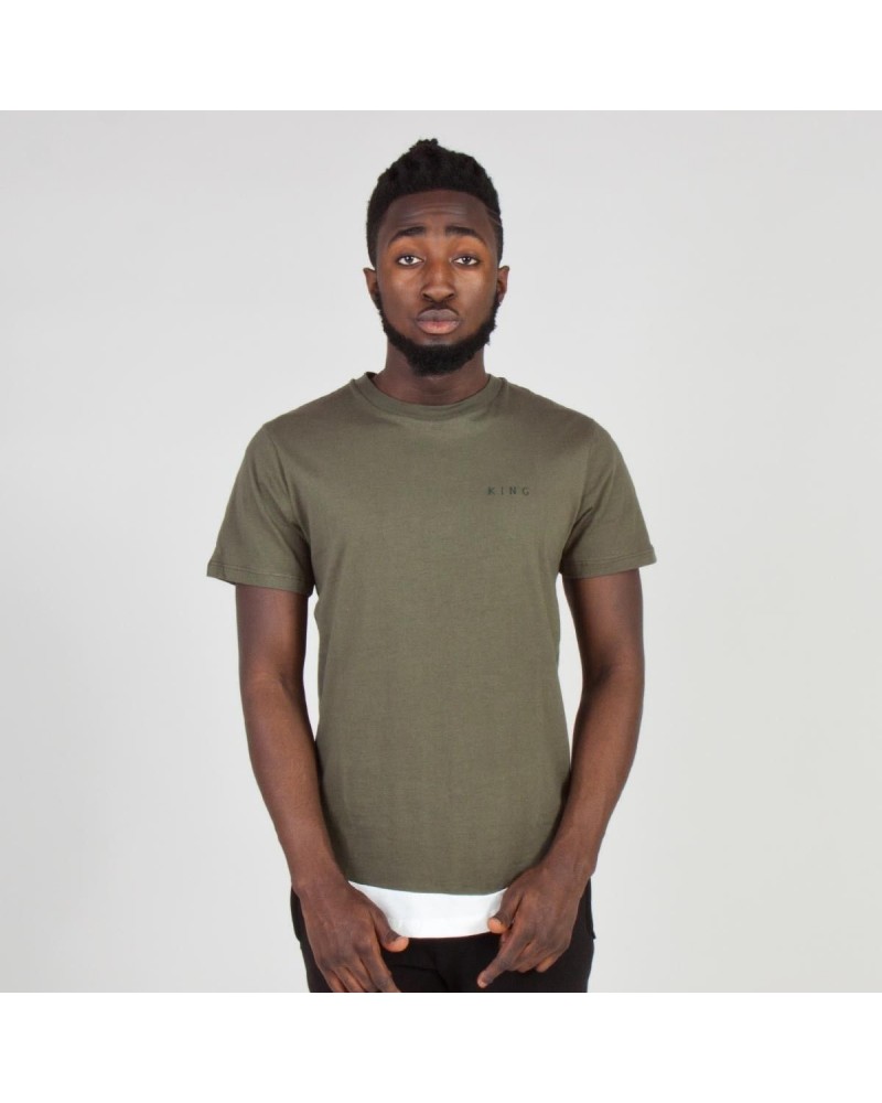 King Apparel - Stamp Vent Midline T-shirt - Olive / White