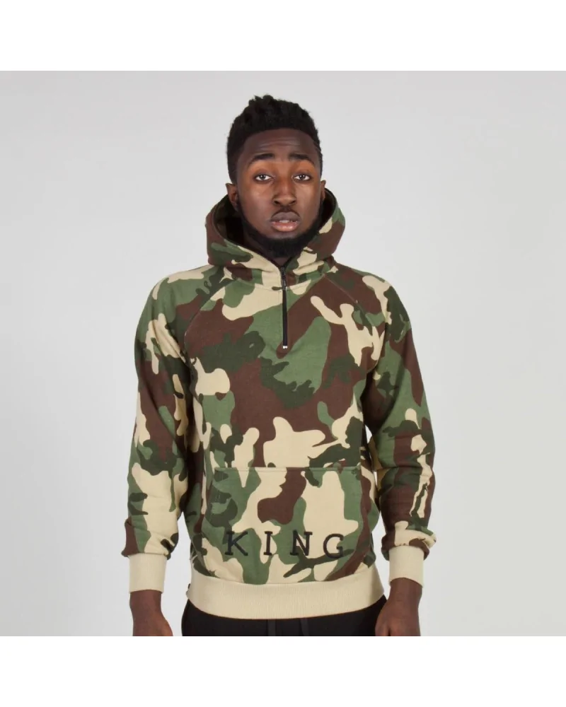 King Apparel - Staple Half Zip Hoodie - Camo